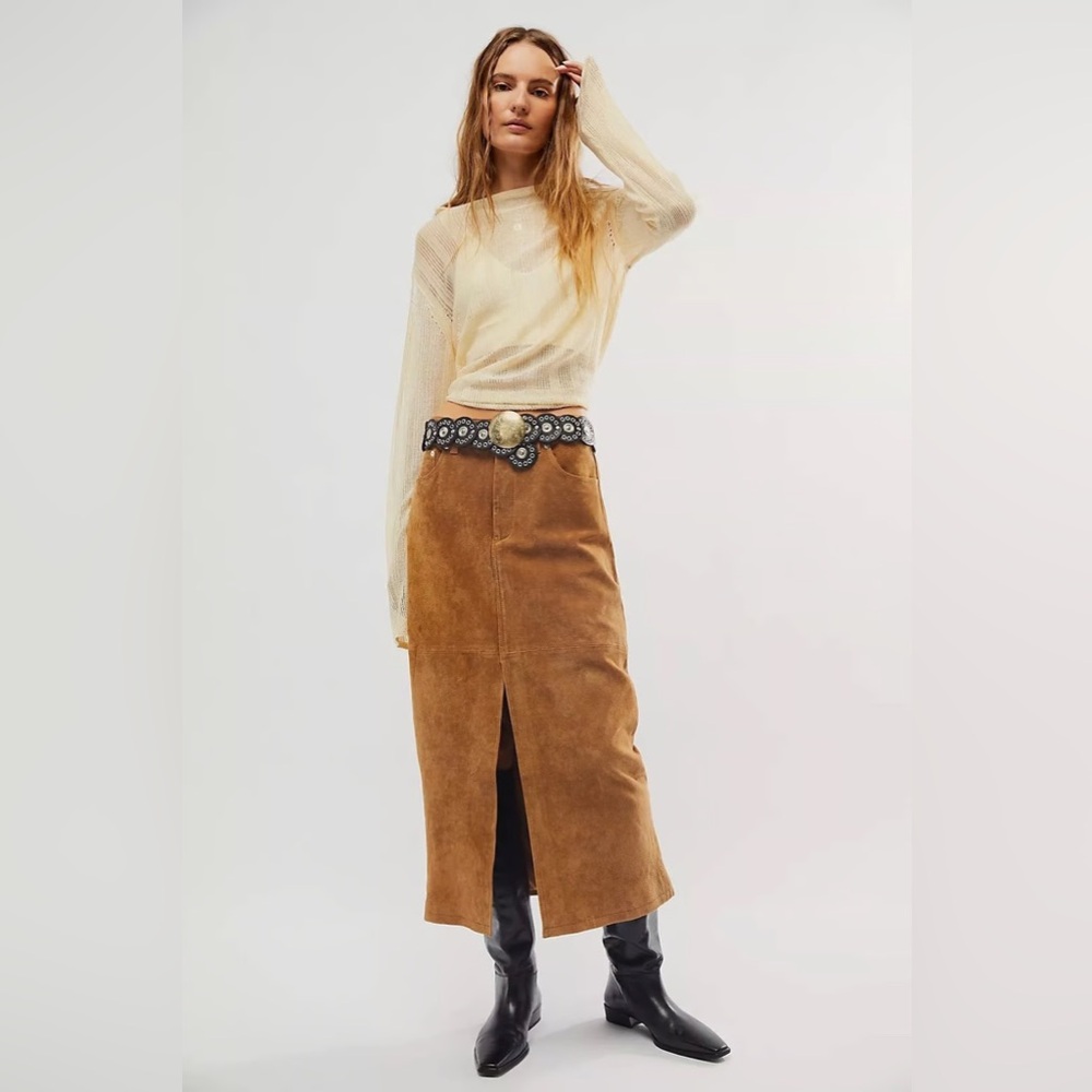Blank NYC Tan Midi Skirt